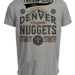 Denver Nuggets Exclusive Retro Pro Basketball Artwork Heather Gray Sublimated T-Shirt