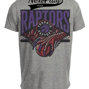 Toronto Raptors Exclusive Retro Pro Basketball Artwork Heather Gray Sublimated T-Shirt