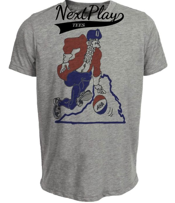Virginia Squires Retro ABA Basketball 1971 Artwork Heather Gray Sublimated T-Shirt
