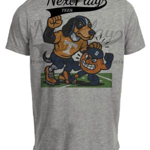 Tennessee Volunteers vs. Syracuse Orange Exclusive Retro Rivals Football Artwork Heather Gray Sublimated T-Shirt