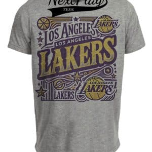 Los Angeles Lakers Exclusive Retro Pro Basketball Artwork Heather Gray Sublimated T-Shirt