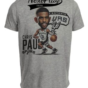 San Antonio Spurs Chris Paul Exclusive Retro Basketball Artwork Heather Gray Sublimated T-Shirt