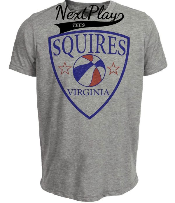 Virginia Squires Retro ABA Basketball 1973 Artwork Heather Gray Sublimated T-Shirt