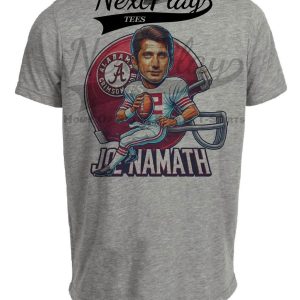 Alabama Crimson Tide Joe Namath Exclusive Retro Football Artwork Heather Gray Sublimated T-Shirt