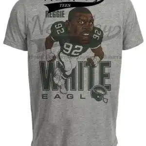 Philadelphia Eagles Reggie White Exclusive Retro Football 1987 Artwork Heather Gray Sublimated T-Shirt