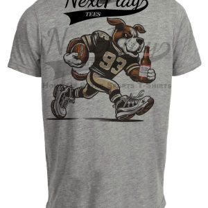New Orleans Saints Mascot Exclusive Retro Football Drink Artwork Heather Gray Sublimated T-Shirt