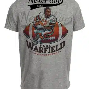 Cleveland Browns Paul Warfield Exclusive Retro Football Artwork Heather Gray Sublimated T-Shirt
