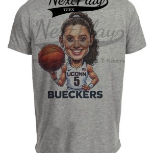 UConn Huskies Paige Bueckers  Exclusive Retro March Madness Basketball Artwork Heather Gray Sublimated T-Shirt