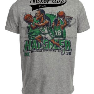 Marshall Thundering Herd Hal Greer Exclusive Retro March Madness Basketball Artwork Heather Gray Sublimated T-Shirt