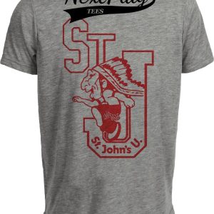 St. John’s Redmen Retro Basketball 1974 Artwork Heather Gray Sublimated T-Shirt