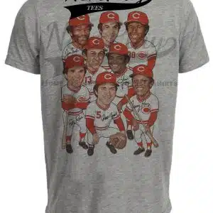 Cincinnati Reds Big Red Machine Exclusive Retro Baseball 1974 Artwork Heather Gray Sublimated T-Shirt