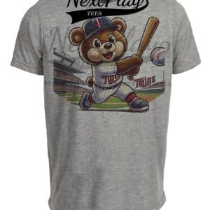 Minnesota Twins Exclusive Retro Baseball Mascot Artwork Heather Gray Sublimated T-Shirt