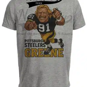 Pittsburgh Steelers Kevin Greene Exclusive Retro Football 1994 Artwork Heather Gray Sublimated T-Shirt