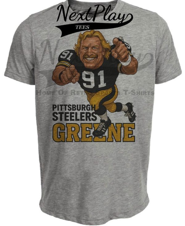 Pittsburgh Steelers Kevin Greene Exclusive Retro Football 1994 Artwork Heather Gray Sublimated T-Shirt