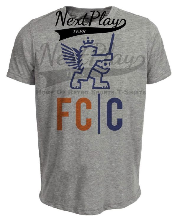 FC Cincinnati Retro Soccer FCC Artwork Heather Gray Sublimated T-Shirt