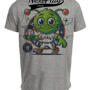 Houston Astros Exclusive Retro Baseball Mascot Artwork Heather Gray Sublimated T-Shirt