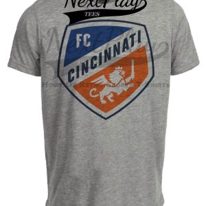 FC Cincinnati Retro Soccer Artwork Heather Gray Sublimated T-Shirt