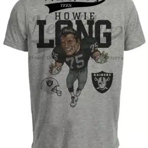 Oakland Raiders Howie Long Exclusive Retro Football 1985 Artwork Heather Gray Sublimated T-Shirt