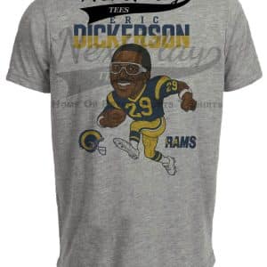 Los Angeles Rams Eric Dickerson Exclusive Retro Football 1984 Artwork Heather Gray Sublimated T-Shirt