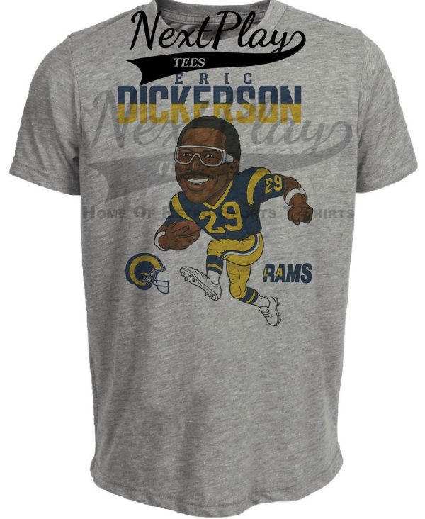 Los Angeles Rams Eric Dickerson Exclusive Retro Football 1984 Artwork Heather Gray Sublimated T-Shirt