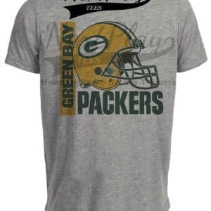 Green Bay Packers Throwback Exclusive Retro Football Artwork Heather Gray Sublimated T-Shirt