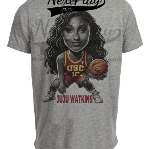 USC Trojans JuJu Watkins Exclusive Retro March Madness Basketball Artwork Heather Gray Sublimated T-Shirt