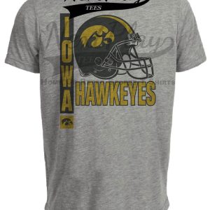 Iowa Hawkeyes Throwback Exclusive Retro Football Artwork Heather Gray Sublimated T-Shirt