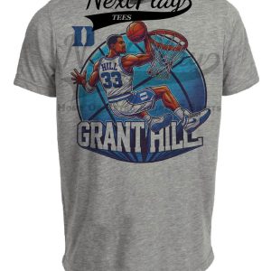 Duke Blue Devils Grant Hill Exclusive Retro March Madness Basketball Artwork Heather Gray Sublimated T-Shirt