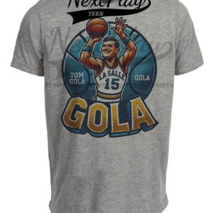 La Salle Explorers Tom Gola Exclusive Retro March Madness Basketball Artwork Heather Gray Sublimated T-Shirt