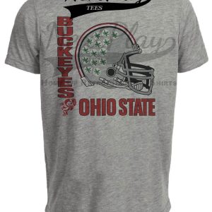 Ohio State Buckeyes Throwback Exclusive Retro Football Artwork Heather Gray Sublimated T-Shirt