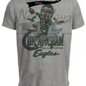 Philadelphia Eagles Randall Cunningham Exclusive Retro Football 1989 Artwork Heather Gray Sublimated T-Shirt
