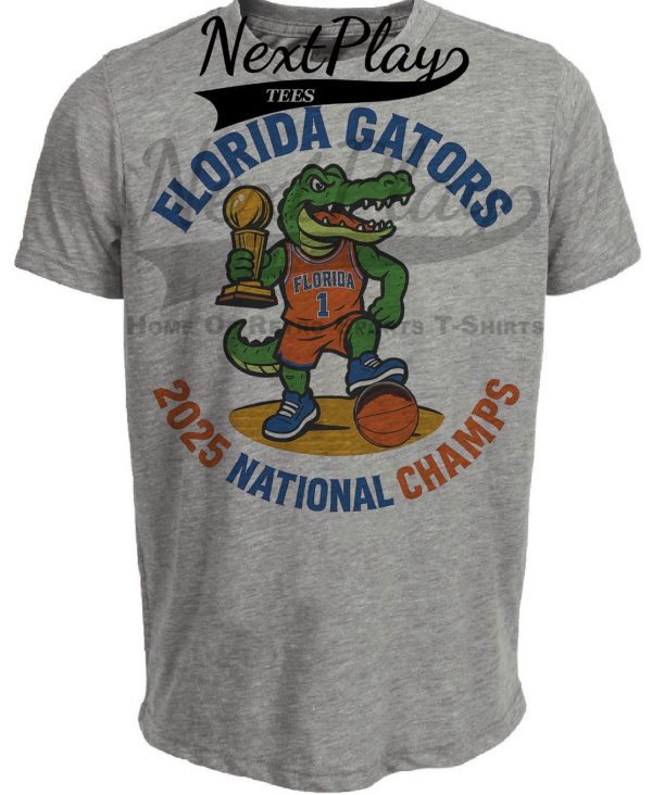 Florida Gators National Championship Exclusive Retro March Madness Basketball Artwork Heather Gray Sublimated T-Shirt