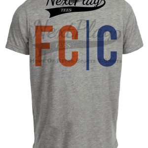 FC Cincinnati Retro Soccer Orange Blue Artwork Heather Gray Sublimated T-Shirt