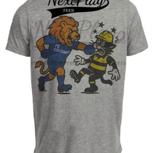 FC Cincinnati vs Columbus Crew Retro Rivals Soccer Artwork Heather Gray Sublimated T-Shirt