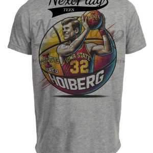 Iowa State Cyclones Fred Hoiberg Exclusive Retro March Madness Basketball Artwork Heather Gray Sublimated T-Shirt