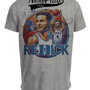 Duke Blue Devils JJ Redick Exclusive Retro March Madness Basketball Artwork Heather Gray Sublimated T-Shirt