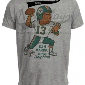 Miami Dolphins Dan Marino Exclusive Retro Football 1988 Artwork Heather Gray Sublimated T-Shirt