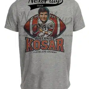 Cleveland Browns Bernie Kosar Exclusive Retro Football Artwork Heather Gray Sublimated T-Shirt