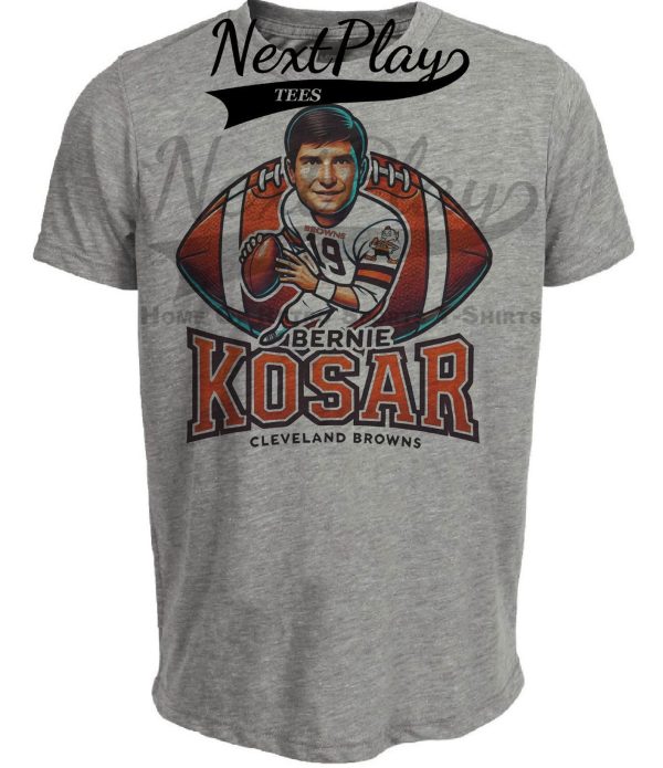 Cleveland Browns Bernie Kosar Exclusive Retro Football Artwork Heather Gray Sublimated T-Shirt