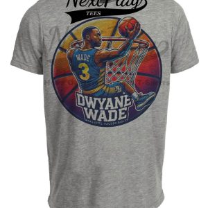 Marquette Golden Eagles Dwyane Wade Exclusive Retro March Madness Basketball Artwork Heather Gray Sublimated T-Shirt