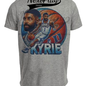 Duke Blue Devils Kyrie Irving Exclusive Retro March Madness Basketball Artwork Heather Gray Sublimated T-Shirt