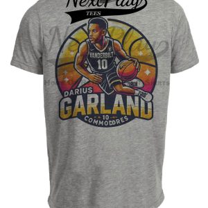 Vanderbilt Commodores Darius Garland Exclusive Retro March Madness Basketball Artwork Heather Gray Sublimated T-Shirt