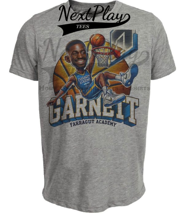 Farragut Academy Kevin Garnett Exclusive Retro March Madness Basketball Artwork Heather Gray Sublimated T-Shirt