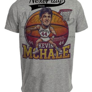 Minnesota Golden Gophers Kevin McHale Exclusive Retro March Madness Basketball Artwork Heather Gray Sublimated T-Shirt
