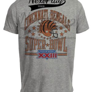 Cincinnati Bengals Super Bowl XXIII Retro Football 1988 Artwork Heather Gray Sublimated T-Shirt