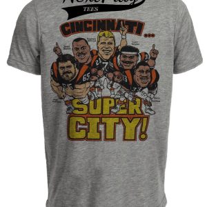 Cincinnati Bengals Super City Boomer Ickey Retro Football 1988 Gray Sublimated T-Shirt