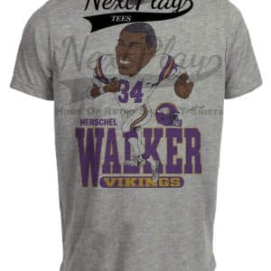 Minnesota Vikings Herschel Walker Retro Football 1989 Artwork Heather Gray Sublimated T-Shirt
