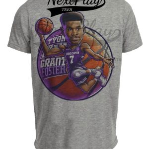 Grand Canyon Antelopes Tyon Grant-Foster Exclusive Retro March Madness Basketball Artwork Heather Gray Sublimated T-Shirt
