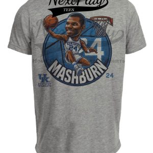 Kentucky Wildcats Jamal Mashburn Exclusive Retro March Madness Basketball Artwork Heather Gray Sublimated T-Shirt
