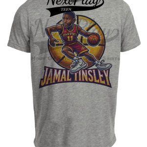 Iowa State Cyclones Jamal Tinsley Exclusive Retro March Madness Basketball Artwork Heather Gray Sublimated T-Shirt